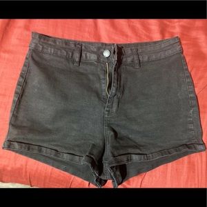 Kendall & Kylie High Waisted Black Denim Shorts